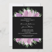 Invitation Partie de fiançailles d'aquarelle florale pourpre (Devant)