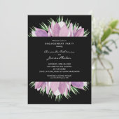 Invitation Partie de fiançailles d'aquarelle florale pourpre (Debout devant)