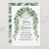 Invitation Partie de fiançailles de guirlande de verdure (Devant / Derrière)