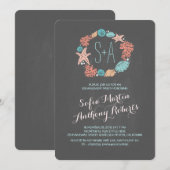 Invitation Partie de fiançailles de la plage de couronnes nau (Devant / Derrière)