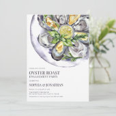 Invitation Partie de fiançailles de l'huître aquarelle (Debout devant)