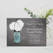 Invitation Partie de fiançailles des hortensias | de pot de (Debout devant)