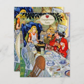 Invitation Partie de fiançailles du chapelier fou (Devant / Derrière)