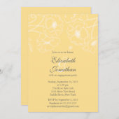 Invitation Partie de fiançailles florale de pavot jaune (Devant / Derrière)