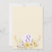 Invitation Partie de fiançailles florale d'or pourpre (Dos)