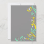 Invitation Partie de fiançailles grise de Yellow Fleur de Lis (Dos)