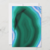 Invitation Partie de fiançailles mariage bleu, vert (Dos)