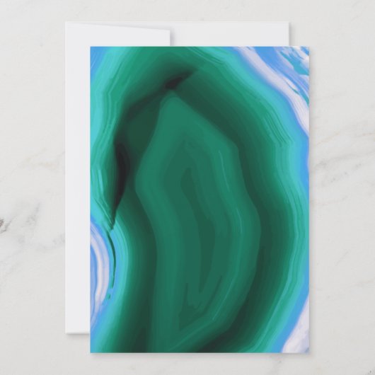 Invitation Partie de fiançailles mariage bleu, vert (Dos)