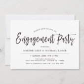 Invitation Partie de fiançailles minimale de style du (Devant)