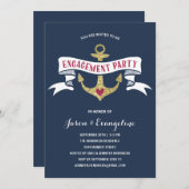 Invitation Partie de fiançailles nautique (Devant / Derrière)