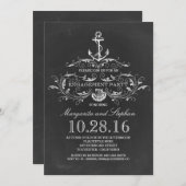 Invitation partie de fiançailles nautiques (Devant / Derrière)