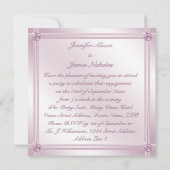 Invitation Partie de fiançailles rose en verre et de diamants (Dos)