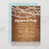 Invitation Partie de fiançailles rustique de quirlandes (Devant / Derrière)