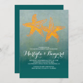 Invitation partie de fiançailles turquoise de plage d'ombre (Devant / Derrière)