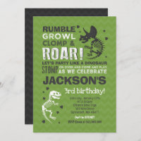 Partie de fossile de dinosaure d'invitation