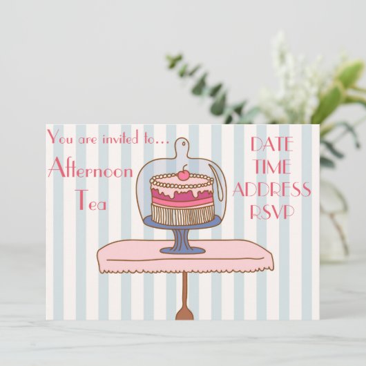 Invitation Partie de goûter française d'après-midi d'art déco (Debout devant)