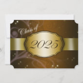Invitation Partie de graduation Brown et Gold 2025 (Devant)