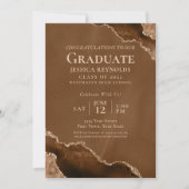 Invitation Partie de graduation Brown Gold Agate (Devant)