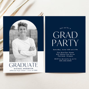 Invitation Partie de graduation de bloc de couleur de la mari