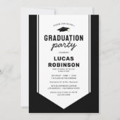 Invitation Partie de graduation de la ceinture de stylo blanc (Devant)