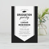 Invitation Partie de graduation de la ceinture de stylo blanc (Debout devant)