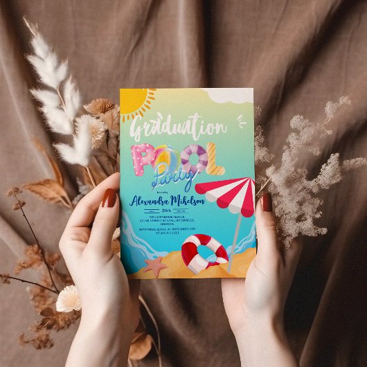 Invitation Partie de graduation de la piscine