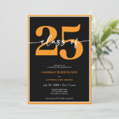 Invitation Partie de Graduation de Script Orange Minimal Mode (Debout devant)