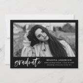 Invitation Partie de graduation du script de pinceau d'aquare (Devant)