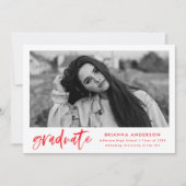 Invitation Partie de graduation du script de pinceau d'aquare (Devant)