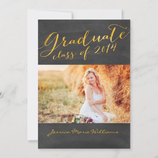 Invitation Partie de graduation du tableau de bord | Fond d'o (Devant)