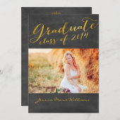 Invitation Partie de graduation du tableau de bord | Fond d'o (Devant / Derrière)