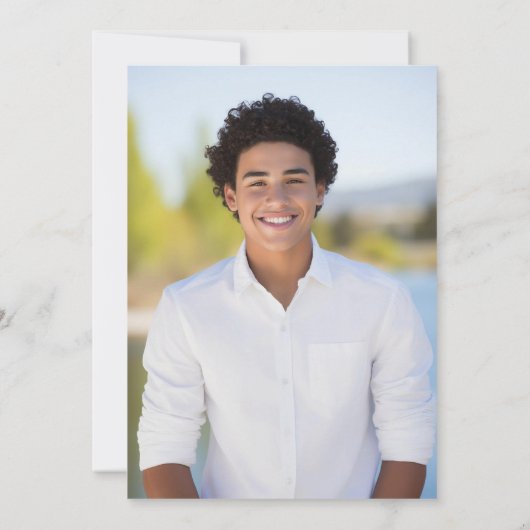 Invitation Partie de graduation en typographie simple moderne (Dos)