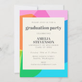 Invitation Partie de graduation géométrique Abstraite colorée (Devant)