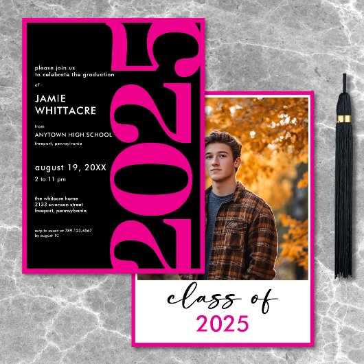 Invitation Partie de graduation minimale de la typographie ro