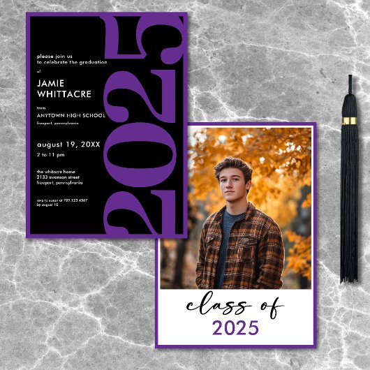 Invitation Partie de graduation minimale de la typographie vi