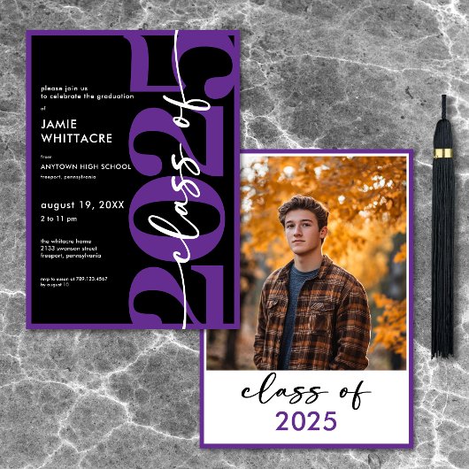 Invitation Partie de graduation minimale de la typographie vi