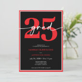 Invitation Partie de graduation minimale rouge moderne (Debout devant)