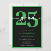 Invitation Partie de graduation minimale verte moderne (Devant)