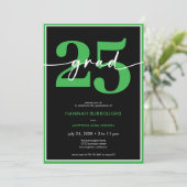 Invitation Partie de graduation minimale verte moderne (Debout devant)