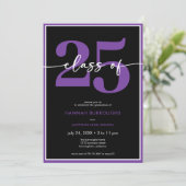 Invitation Partie de graduation minimale violet de script mod (Debout devant)