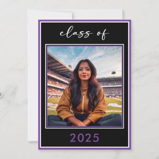 Invitation Partie de graduation minimale violet de script mod (Dos)