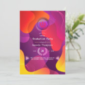 Invitation Partie de graduation virtuelle géométrique (Debout devant)