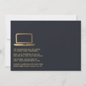 Invitation Partie de graduation virtuelle géométrique Noir et (Dos)