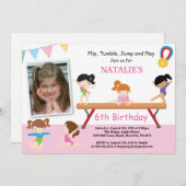 Invitation Partie de gymnase de rose d'invitation (Devant / Derrière)