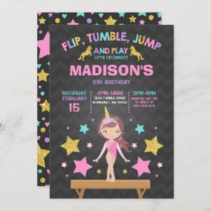 Invitation Partie de gymnastique de licorne d'invitation de