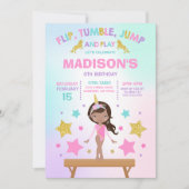 Invitation Partie de gymnastique de licorne d'invitation de (Devant)