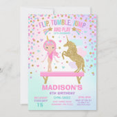 Invitation Partie de gymnastique de licorne d'invitation de (Devant)