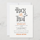 Invitation Partie de Halloween de des bonbons ou un sort (Devant)