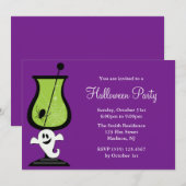 Invitation Partie de Halloween de fantôme de bande dessinée (Devant / Derrière)