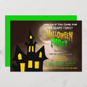 Invitation Partie de Halloween hantée par cimetière